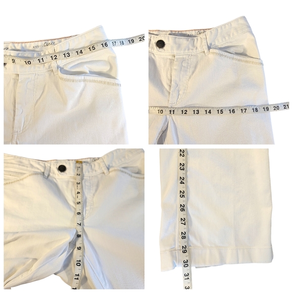 Eddie Bauer White Spring Summer Wide Flair Leg Heavy Denim Feel Jeans 8 - Picture 15 of 15